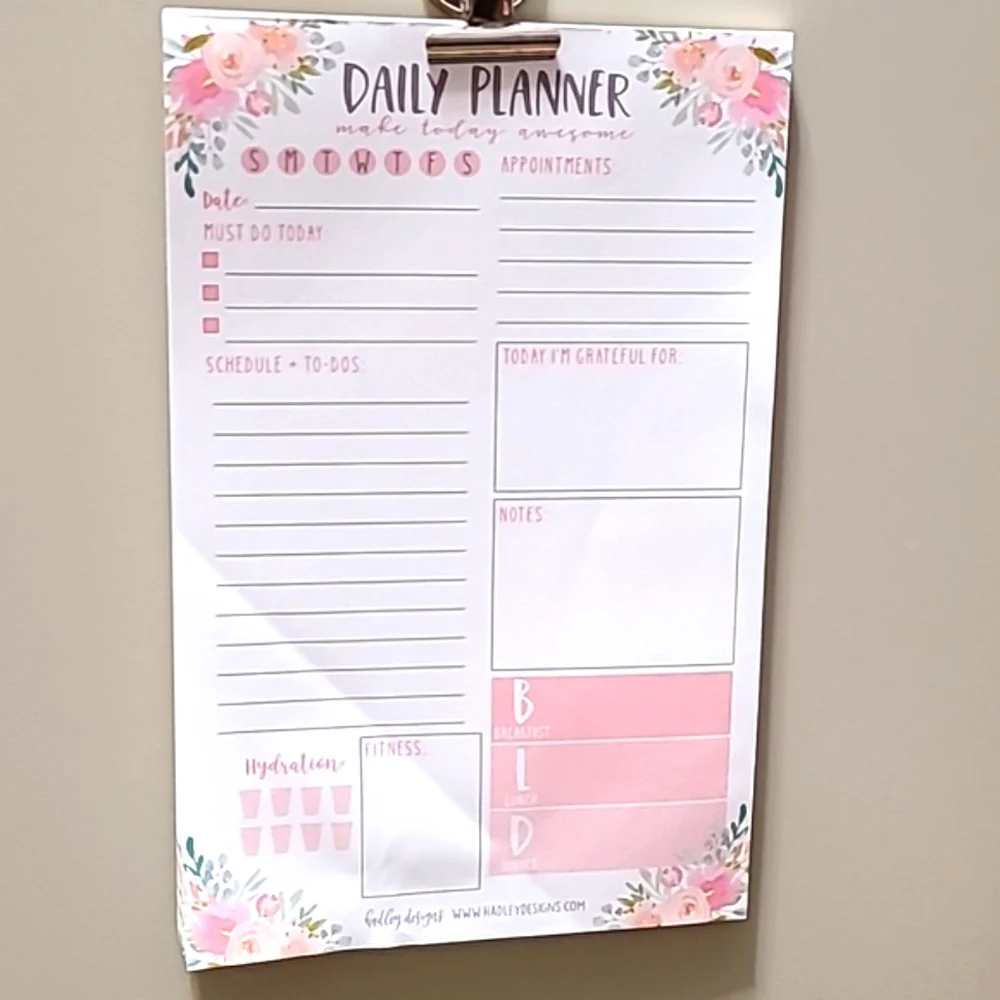 🩶 8.5 x 5.5 Daily Planner sheets pad